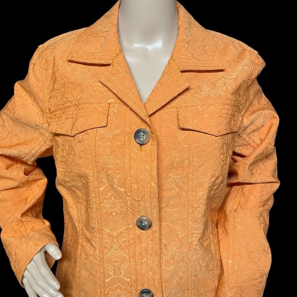 Coldwater Creek Women’s Orange 16 Embroidered 3 Button Blazer in EUC - Picture 2 of 10